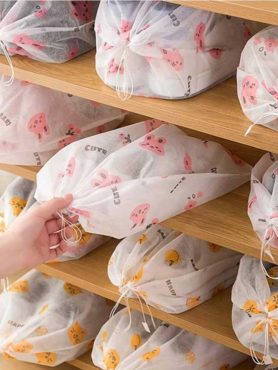Cute Cat Hanging Shoe Storage Bags - Stylish, Dustproof & Moisture-Resistant Organizer For Small To Large Shoes, Perfect For Home & Kitchen, Hanging Shoe Organizers - Multicolor - View 1