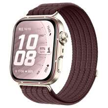 相容於 Fit5pro Cloud Sense 透氣編織錶帶，Fit4pro 尼龍環形可調節柔軟透氣錶帶，Fit5/4/3 編織尼龍透氣錶帶，適合女性、男性、學生 - 煙紫 - 查看 3