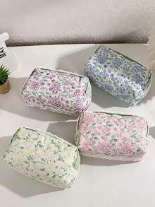 1pc Personalized Bridesmaid Gift Makeup Bag, Personalized Embroidered Floral Lace Makeup Bag, Wedding Return Gift Bride Gift Travel Toiletry Bag, Travel Storage Bag, Handbag - Multicolor - View 4