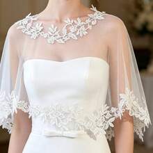 Bridal Lace Mesh Bolero Shrug, Thin Arm Cover Outer Layer, Evening Dress Decorative Shawl - Multicolor - View 12