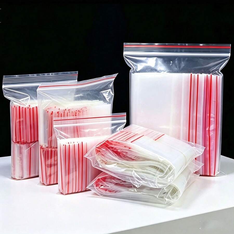 100pcs Transparent Self-Adhesive OPP Bags, Clear Cellophane Small Plastic Bags, Mini Gift Packaging Bags, Suitable For Jewelry, Candy, Greeting Cards, Shipping And Mailing - Ziplock Bag - View 1