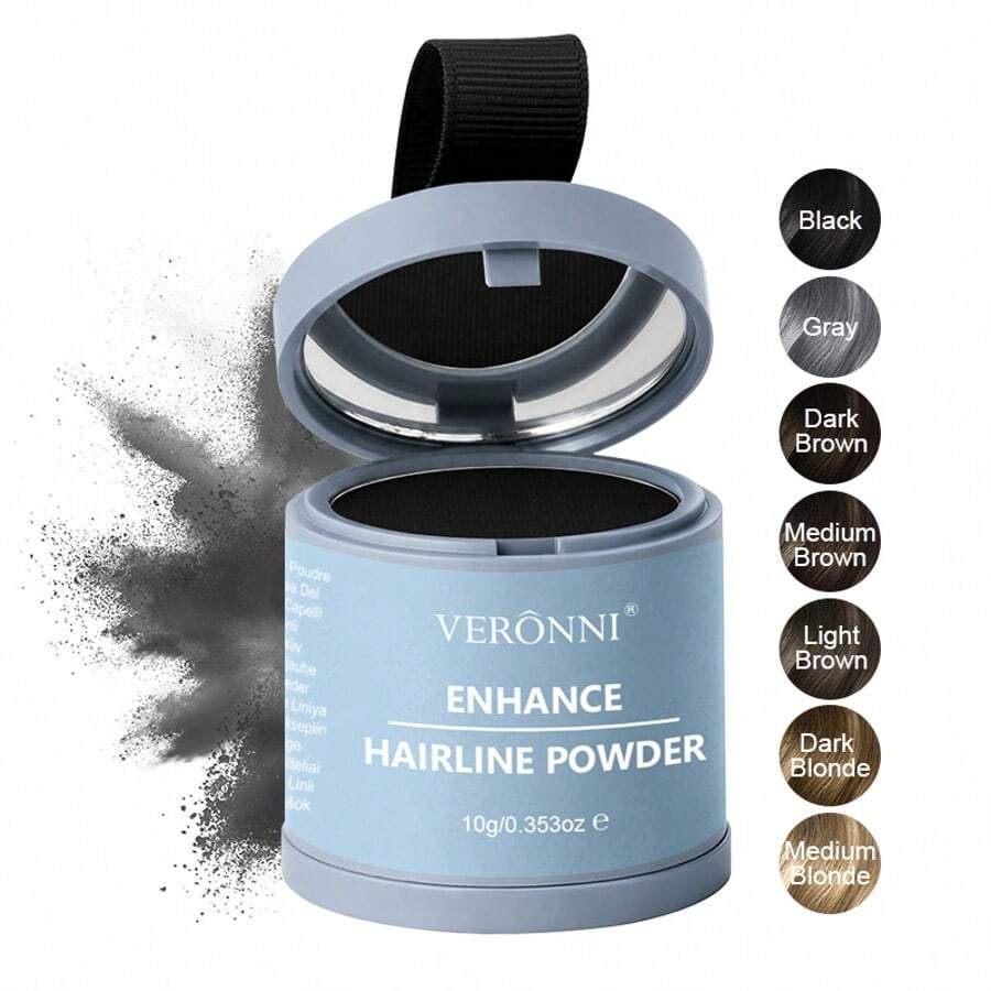 VERONNI 10g Hairline Shadow Powder, Anti-Staining, Instant Coverage For Hairline And Roots, Waterproof Hairline Filler Powder, Natural Look, Large Capacity 7 Colors Available