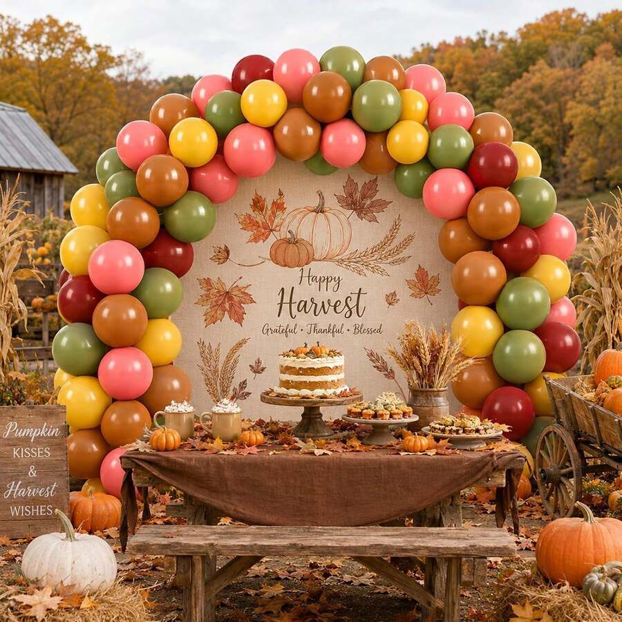 100Pcs Fall Balloons Set,Colorful Terracotta Burnt Orange Yellow Green Burgundy Balloon For Wedding Harvest Woodland Autumn Thanksgiving Birthday Party Decorations - View 1