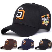 1pc Men's SD Letter Embroidered Baseball Cap, Street Fashion Casual Hat, Suitable For Spring/Autumn Travel, Beach Vacation - Multicolor - View 8