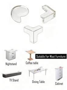 10/6/4/1pc Transparent Table Corner Protectors - Pet- Anti-Collision, Non-Slip Furniture Edge Guards For Tables, Chairs, Beds - Prevent Bumps - Multicolor - View 2