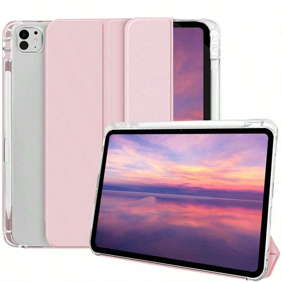 3-Fold Tablet Protective Case A16, Compatible With IPad 11th Gen Tablet Protective Case, Matte Back With Pencil Slot, Smart Sleep/Wake, Full Coverage Anti-Drop, Compatible With IPad 9th Gen, 10th Gen Tablet Protective Case, Compatible With Honor Pad X8a Tablet Protective Case, Tab M11 Protective Case, Pad 2 11"/Pad SE 11 Inch 2023 Tablet Protective Case