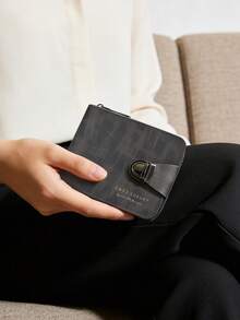 SHABILI New Men's Short Wallet Vintage Clasp Business Large Capacity Multi-Card Slot Coin Purse Zipper Pouch - Black - View 2