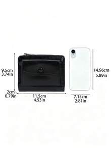 New Minimalist Small Flap Zipper Coin Purse, INS Style Student Women's Premium Solid Color Short Wallet, No Box, Birthday, Anniversary, New Year, Christmas Gift - Multicolor - View 2