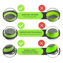 Collapsible Silicone Colander With Plastic Handles - Round Foldable Kitchen Strainer, Space-Saving Multifunctional Portable Drain Basket, Perfect For Draining Pasta, Vegetables And Fruit - Green - M (Green) - View 9