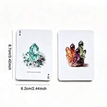 1 Set Of Board Game Playing Cards, Travel Portable Poker Card Set, 54 Crystal Pattern Collectible Cards, Fun Indoor Game Cards, Crystal Cards For Party And Gift - Multicolor - View 4