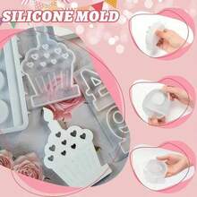 3-Piece Birthday Celebration Mold Set, DIY Casting Molds For Numbers 0-9, Letters & Candle Holders & Number Candles, Birthday Decoration, Perfect As A Gift For Family And Friends, Atmosphere Decor, Creative Gift - Multicolor - View 3