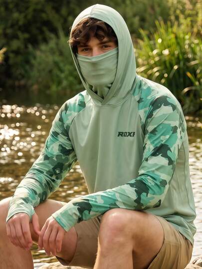 2026 New Men's Outdoor Hooded Face Mask Shirt, Outdoor Sports Cycling Fishing Shirt; Fall