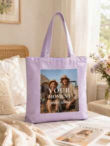 Personalized Custom Tote Bag And Clutch, Provide Your Image, Reusable Shopping Bag, Large Capacity Foldable Bag, Suitable For Daily Shopping - Multicolor - View 7