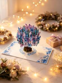 Personalized Custom Butterfly 3D Pop-Up Greeting Card, Butterfly 3D Card, Handmade Butterfly Card With Envelope And Blessing Message, Suitable For Anyone, Holiday Gift For Mom, Dad, Family And Friends, Holiday Desktop Decoration Souvenir - Single Piece - View 4