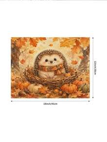感恩節秋季桌旗 GIVE THANKS 水彩南瓜莓果圖案 鄉村風格 秋季節日餐桌裝飾 楓葉松果花卉印花 亞麻紋理桌布 餐廳廚房居家裝飾 米白色 - 彩色 - 查看 6