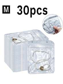 100/30/10 Clear Self-Sealing Jewelry Bags, Anti-Oxidation Jewelry Bags, Jewelry Zipper Bags, Dust-Proof Clear Jewelry Storage Bags, Clear Portable Jewelry Bags, For Convenient Jewelry Storage And Display. - Multicolor - View 9