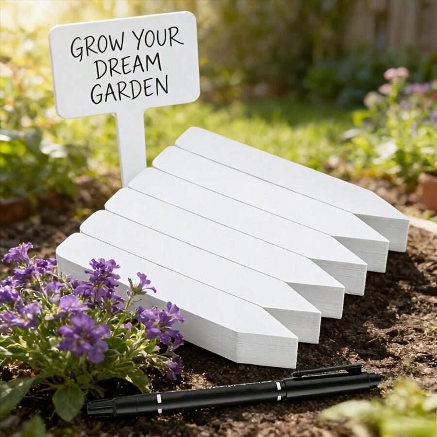 1-Piece Floral Small Label PVC Water-Blocking Succulent Plant Label Stake For Gardening, Nursery And Flower Pots - Plant Labels - View 1