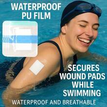 5/20/60/120pcs Waterproof Elastic Bandage Patches, Residue-Free, 6x7cm Transparent Protective Film, Outdoor Activity Fixing Tape, Polyurethane Material - LUNARION - View 2