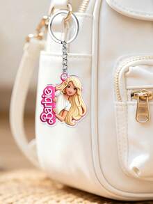 MASSDI Acrylic Portrait Keychain, Pink Border Figure Key Pendant, Lightweight Flat Design, Anti-Scratch Surface, Solid Metal Key Ring, Perfect For Handbag Decoration, Luggage Charm, Birthday Party Favors,Daily Key Accessory And Themed Gathering Gifts - Multiple Styles - View 12