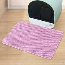Anti-Splash Double Layer EVA Cat Litter Mat, Double Layer Honeycomb Design Pet Cage Cleaning Mat Waterproof Urine-Proof Cat Litter Collection Mat, Cat Litter Box Mat, Cat Supplies, Dog Supplies, Rabbit Supplies, Halloween Christmas Decoration Please Measure Cat Litter Box Size Accurately And Refer To Size Chart Before Purchase - Black - View 27