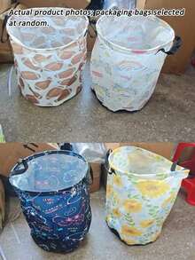 Printed Laundry Basket, Foldable Storage Bin, Waterproof Fabric Storage Basket, Suitable For Children's Room, Bedroom, Bathroom - Multicolor - View 7
