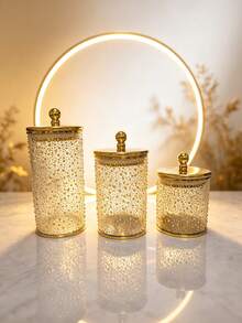 3-Piece High-End Multifunctional Airtight Containers, European-Style Leak-Proof Sealed Containers, Suitable For Tea, Grains, Candies, Kitchen Storage And Preservation, Kitchenware, Jars, Dry Foods, Spices, Coffee, Space-Saving And Anti-Drop. - Multicolor - View 5