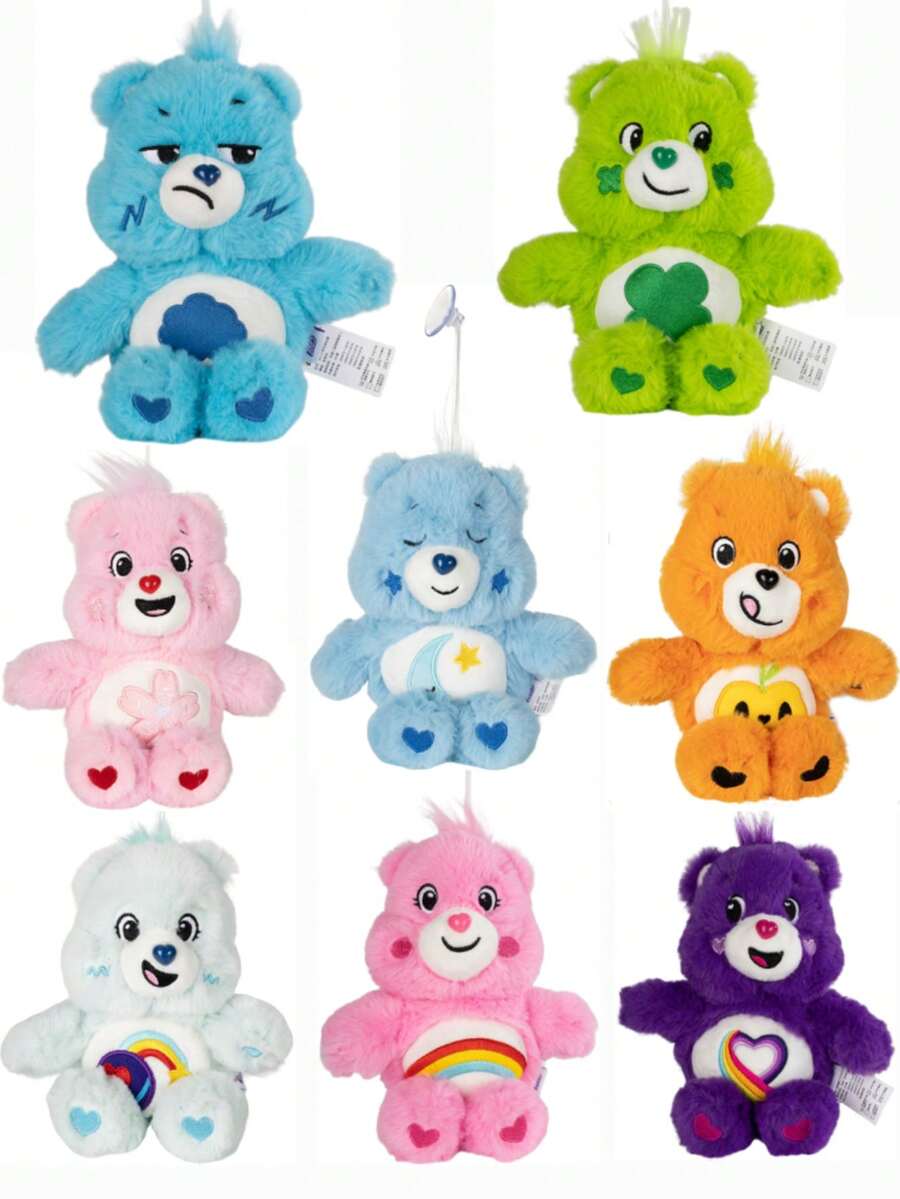 Care Bears 20cm Plush Suction Cup Ornament, Halloween Home Car Hanging Decor, Adorable Stuffed Bear Wall Window Accessory, Holiday Gift For Lovers