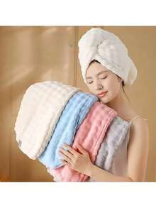 Large Size Quick-Dry Women's Absorbent Hair Turban - Multicolor - View 2