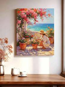 1pc Coastal Scenery DIY Oil Painting By Numbers, Canvas Painting DIY Crafts, Adult Home Decoration, Holiday Gift. - Sets - View 3