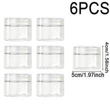 6pcs Small Travel Refillable Containers, Transparent Plastic Jars, Reusable Plastic Storage Containers, Round Plastic Jars, Kitchen Home Storage Containers, Black/White/Clear Screw Cap Sample Jars, 4 Sizes, Makeup Sample Dispenser Boxes - View 19