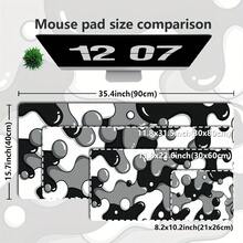 1 pieza Alfombrilla de ratón extra grande, patrón minimalista lindo en blanco y negro, adecuada para escritorio de oficina pequeño, almohadilla de teclado de portátil, tapete de protección de escritorio, base de goma antideslizante, múltiples tamaños disponibles, adecuada para el hogar - Alfombrilla de ratón en contraste blanco, negro y gris - Ver 7