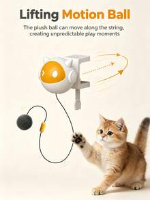 Pet Electric Toy Rising Ball Toy Electric Cat Toy Automatic Retractable Teasing Ball Self-Entertainment Smart Rising Teasing Ball Cat Toy Interactive Game Fun Cat Exercise Toy Automatic Fast Interactive Teasing Ball - View 8