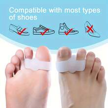 2pcs/4pcs Silicone Toe Separators, Double Ring Silicone Toe Spacers, Suitable For Yoga And Daily Relaxation, Unisex Toe Separators - White - View 2