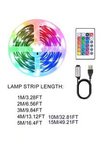 USB Powered RGB-LED Light Strip With 24-Key Remote Control, Multi-Mode Adjustable Brightness Flexible Light Bar, Suitable For Christmas Tree, Bedroom, Gaming Room, Holiday Party Atmosphere Decoration - One Size Fits All - View 12