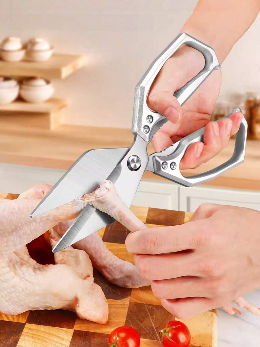 1pc Large Poultry Scissors, Kitchen Shears, Fish Bone Scissors, Multi-Function Stainless Steel Chicken Bone Scissors, Suitable For Cutting Chicken, Duck And Fish, Baking And Meal Preparation, High-Quality Kitchen Utensils. Thanksgiving Turkey