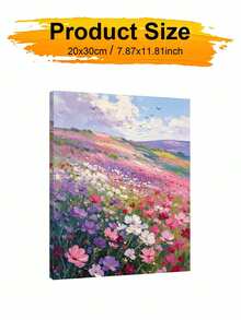 1pc Flower Field Landscape DIY Oil Painting By Numbers, Canvas Painting DIY Crafts, Adult Home Decoration, Holiday Gift. - Sets - View 11
