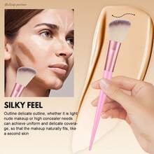10Pcs Light Pink Professional Makeup Brushes Set , Premium Cosmetic Brushes For Powder , Blush , Foundation And Eye Detail Makeup , Practical Daily Makeup Kit For Beginners - Multicolor - View 4