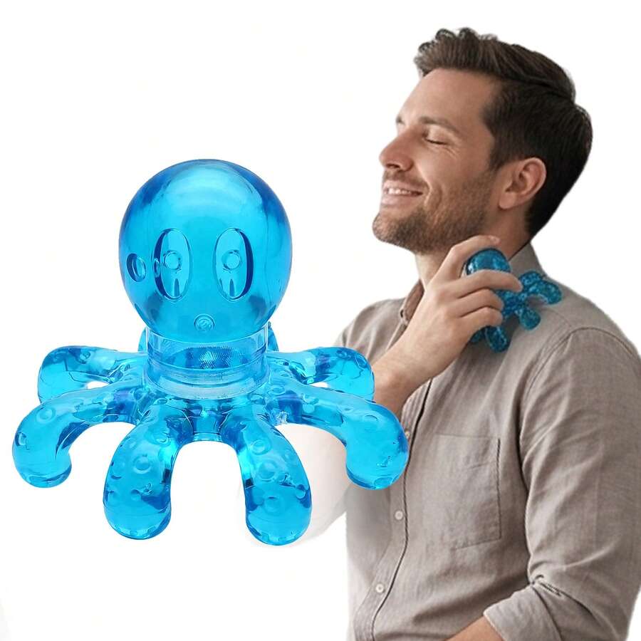 Octopus Shaped Manual Body Massager With 8 Flexible Arms Hard Plastic Pressure Tool For Head Back Waist Leg Shoulder Relaxation Portable Travel Use - Multicolor - View 1