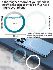 Glitter Magnetic Phone Grip For MagSafe, Sparkle Bling Phone Holder, Collapsible Rotatable Magnetic Phone Socket, Cute Glitter Phone Stand GripTok Compatible With Iphone MagSafe Compatible Smartphones - Multicolor - View 5