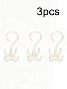 5/3/1pcs No-Drill Wardrobe Hooks, Can Store Belts, Scarves; Rotating Four-Prong Hook, Multi-Function Home Coat Rack, Multi-Function Rotating Clothes Hook; Can Place Clothes, Bags, Belts, Scarves, Ties Storage Rack; Also Can Be Used As Nail Rack, Key Rack, Floating Shelf, Storage Rack, Christmas Decoration; Hook, Door Hanger, Bedroom Suitable, Hanging Rack, Wall Mount, Wall Hook, Key Rack, Wall Mounted Key Rack, Key Hook - White - View 12