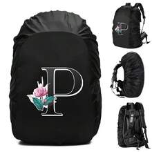 Backpack Rain-Proof Cover Large-Capacity Foldable Hiking Backpack Dust And Sun Protection Cover Suitable For Hiking Camping Mountaineering Outdoor Activities Initial Name 26 Letters Pattern - Black 60L - View 15