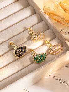 1/2/3/5pcs Sweet, Unique, And Elegant Swan DIY Pendant – Suitable For Necklaces, Bracelets, And Keychains - Multicolor - View 1