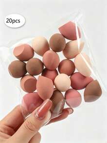 10/20/30/50/100Pcs Mini Makeup Sponge Blender Set, Multi‑Color Beauty Sponges, Wet & Dry Dual‑Use Soft Cosmetic Blending Sponge For Foundation Concealer, Portable Travel Makeup Tool, Great Gift For Her - Multicolor - View 5