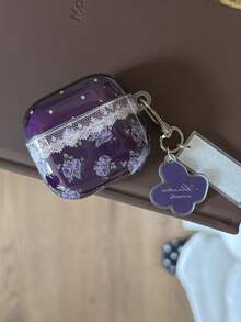 Vintage Lace Purple Rose Pods 4 Protective Case, Compatible With Apple Pro Earbuds Pod 3, Pod Pro 2nd Gen, 3rd Gen, 4th Gen, 5th Gen Wireless Bluetooth Earphone Case - Mauve Purple - View 8
