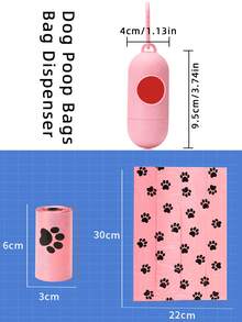 10 Rolls~Pet Waste Bags Set | PE Material Pink Pet Waste Bags Set With Cute Paw Print Pattern, Capsule Portable Dispenser With Waste Bags, Leak-Proof Clean Portable Design For Outdoor Use, Essential Pet Supplies For Cat And Dog Owners To Pick Up Pet Waste - View 9