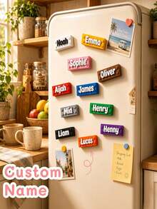 Magnet Kulkas Huruf Balok Bangunan yang Dipersonalisasi - Stiker Magnet Plastik Tahan Lama, Cocok untuk Dekorasi Kulkas, Sempurna untuk Hadiah Kelas, Ulang Tahun, Hari Ayah, Wisuda - Selamat Memesan - MultiWarna - View 7