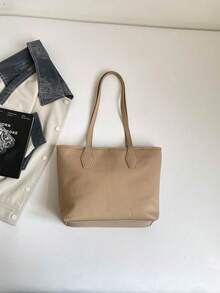 Large Capacity Handbag For Women, New Fashion Versatile Commuter Shoulder Tote Bag - Khaki - View 10