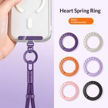 Phone Lanyard Ring Buckle Metal Spring Coil Hanging Chain Premium Multi-Functional Durable Anti-Drop Compatible With Apple Phone Case Cover Men Women Pendant Key U-Disk Camera Chain Rope Accessories - Multicolor - View 1