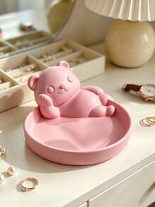 Vigour Summer Cute Bear Jewelry Storage Tray, Key & Small Item Holder, Bedroom & Living Room Desktop Decor, Home Organization, Suitable For Small Objects, Commemorative Gift, Halloween & Christmas Gift, Best Choice - Multicolor - View 1