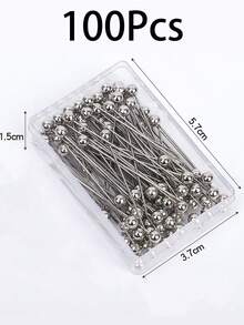 50/100pcs Fabric Sewing Needles, Long Straight Pins, Stainless Steel Glass Head Pins, Suitable For Fabric, Sewing, Craft, Quilting, Corsage And Tailoring - Multicolor - View 13